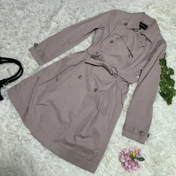 새상품급 엠포리오 아르마니 트렌치코트 옅은 핑크 벨트 42 XL