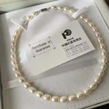 이세시마 아름다운 담수 진주 펄 목걸이 10mm 박스 포함