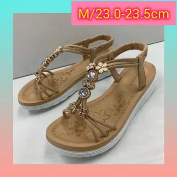 m/23.0-23.5cm 리조트 샌들 비쥬 샌들 베이지