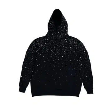 VYBES 라인스톤 갤럭시 후드 티 블랙