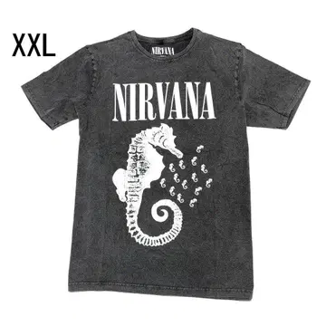 닐바나 NIRVANA 티셔츠 밴딩 티셔츠 차콜 그레이 XXL