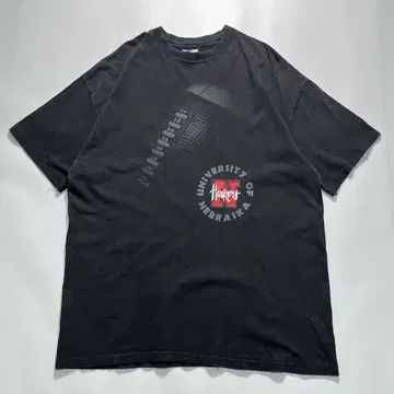 90s 헤인즈 USA제 빈티지 티셔츠 XL 블랙 칼리지 6730