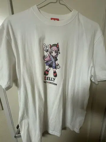 CRAZY RACCOON SELLY TEE WHITE XL 사이즈
