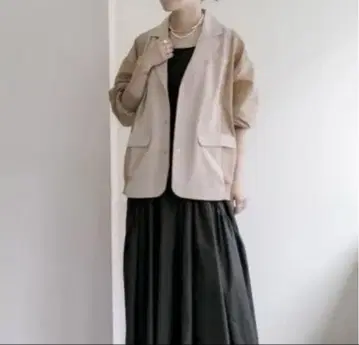ear PAPILLONNER 베이지 워셔블 MA-1풍 테일러드 자켓