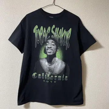 티셔츠 구제 의류 티셔츠 2PAC 블랙