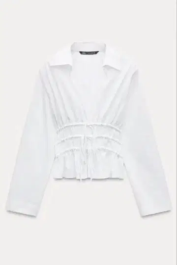 ZARA 자라 셔츠 블라우스 화이트 셔츠 리본 트렌드 한국 패션