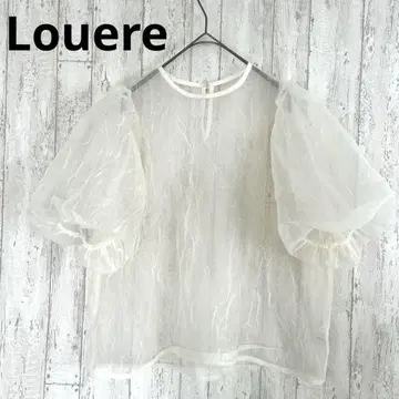 루에레 Louere 볼륨 퍼프 슬리브 시어 블라우스 [S] 시스루