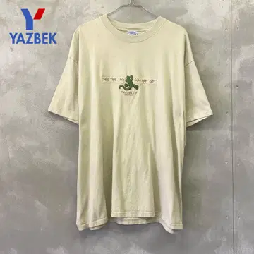 90~00년대 YAZBEK 자수 도마뱀 티셔츠 애니멀 파충류 T