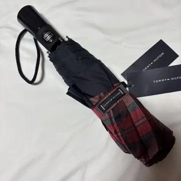 타미힐피거 접이식 우산 체크 무늬