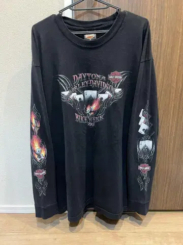 00's HARLEY-DAVIDSON 롱 T 파이어 패턴 XL