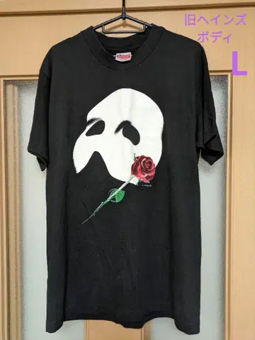 빈티지 상품 오페라의 괴인 티셔츠 (USA제 구 헤인즈 바디, L)