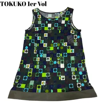 미사용 택 포함 TOKUKO 1er Vol 상의 시스루 도트