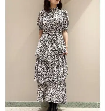 택 포함 스나이델 SNIDEL 플라워 프린트 태국 원피스