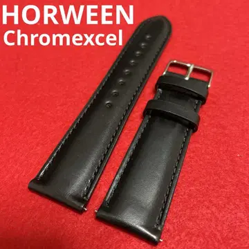 호윈 크롬 엑셀 시계 벨트 밴드 가죽 22mm 블랙