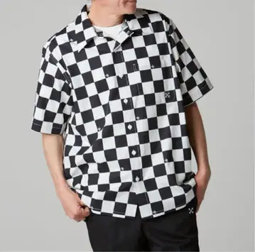 새상품급 BLUCO CHECKER 부루코 체크 무늬 깃발 M 워크 셔츠