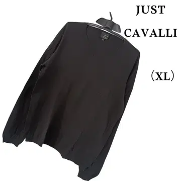 JUST CAVALLI 저스트 카발리 V넥 니트 XL 블랙 이탈리아