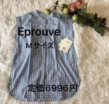 Eprouve 깅엄 체크 슬리브리스 블라우스 M 사이즈