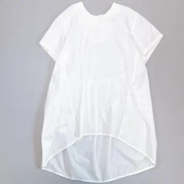 미즈이로 인드 24SS 크루넥 개더 풀오버 반팔 블라우스 셔츠