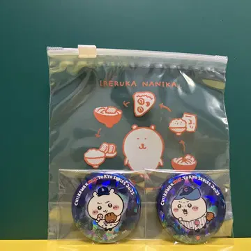 치이카와 MLB 콜라보 홀로그램 캔뱃지 치이카와 하치와레 총 2개