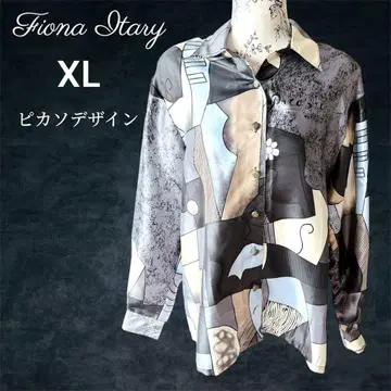 Fiona Itary 셔츠 XL 실크 피카소 디자인 루즈한 사이즈