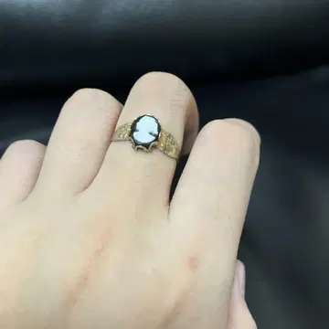 ~1910년대 오닉스 카메오 반지 GF 금장 빈티지