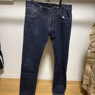Nudie jeans 다크 블루 슬림 핏 데님 w34