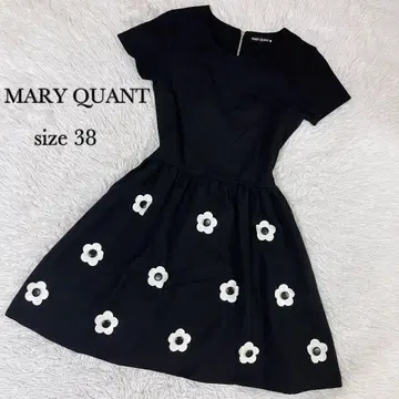 MARY QUANT 마리콴트 꽃 모티브 원피스 블랙 38