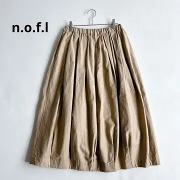 nofl 노플 면 린넨 백 새틴 벌룬 스커트 베이지 사이즈 M~L