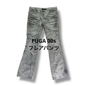 fuga 오니히게 허니컴 데미지 가공 플레어 팬츠 후가 Y2K