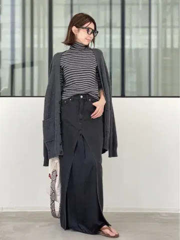 새상품 L'Appartement 데님 스커트 새틴 라빠르망 두즈