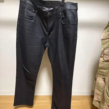 누디진 블랙 데님 팬츠 슬림 핏 33