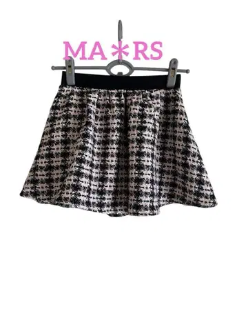 MARS 미니 플레어 스커트 블랙 핑크 체크