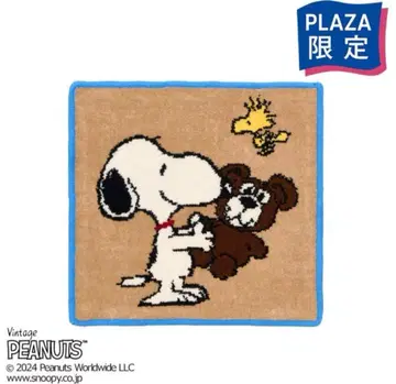 PLAZA 한정판 PEANUTS 디자인 셔닐 직물 타월 손수건 다코
