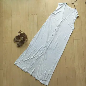 23SS GALERIEVIE 린넨 저리 슬리브리스 롱 베스트 완판