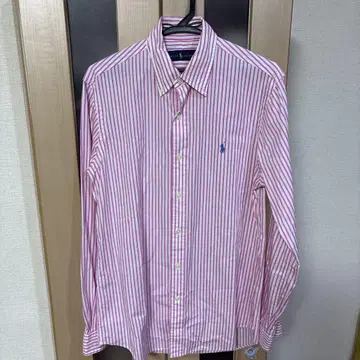 Ralph Lauren 핑크 스트라이프 버튼 다운 셔츠 S