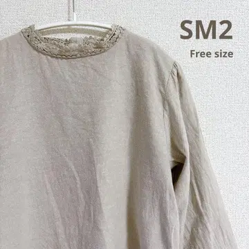 사만사 모스모스 sm2 카라 레이스 풀오버 베이지 긴팔 프리 사이즈