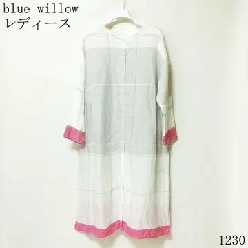 blue willow 블루 윌로우 패널 체크 린넨 원피스 프리 사이즈
