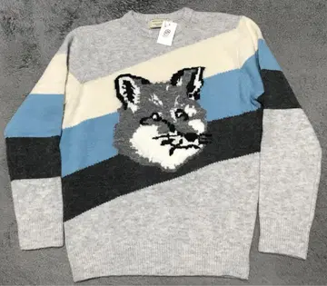 maisonkitsune fox head 로고 니트