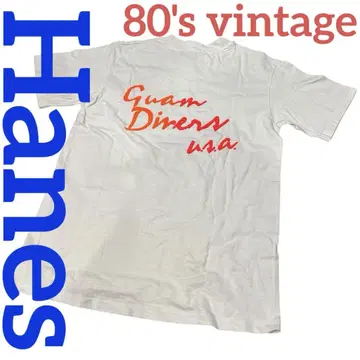 80년대 빈티지 "Hanes 헤인즈" BEEFY-T 파랑 택
