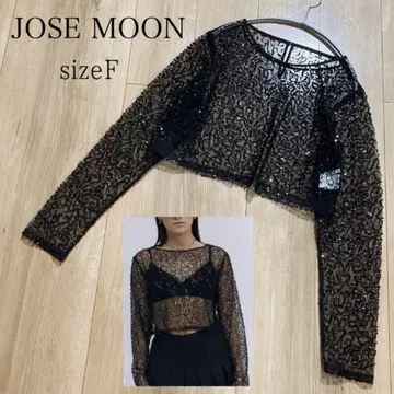 JOSE MOON 스팽글 비쥬 시어 상의
