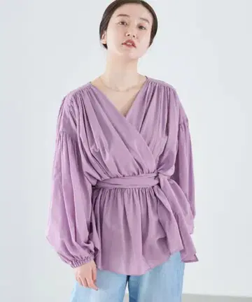 IENA 쉬폰 도비 카슈쿨 블라우스