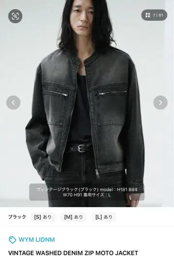 빈티지 워싱 데님 지퍼 모토 재킷