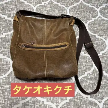 브라운 가죽 숄더백