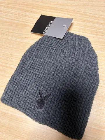 PLAYBOY 그레이 니트 모자 빈티지 데드스탁