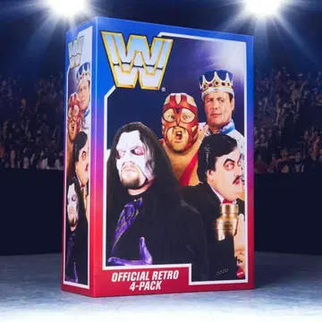 WWE 레트로 액션 피규어 4개 세트 번들 HMC58