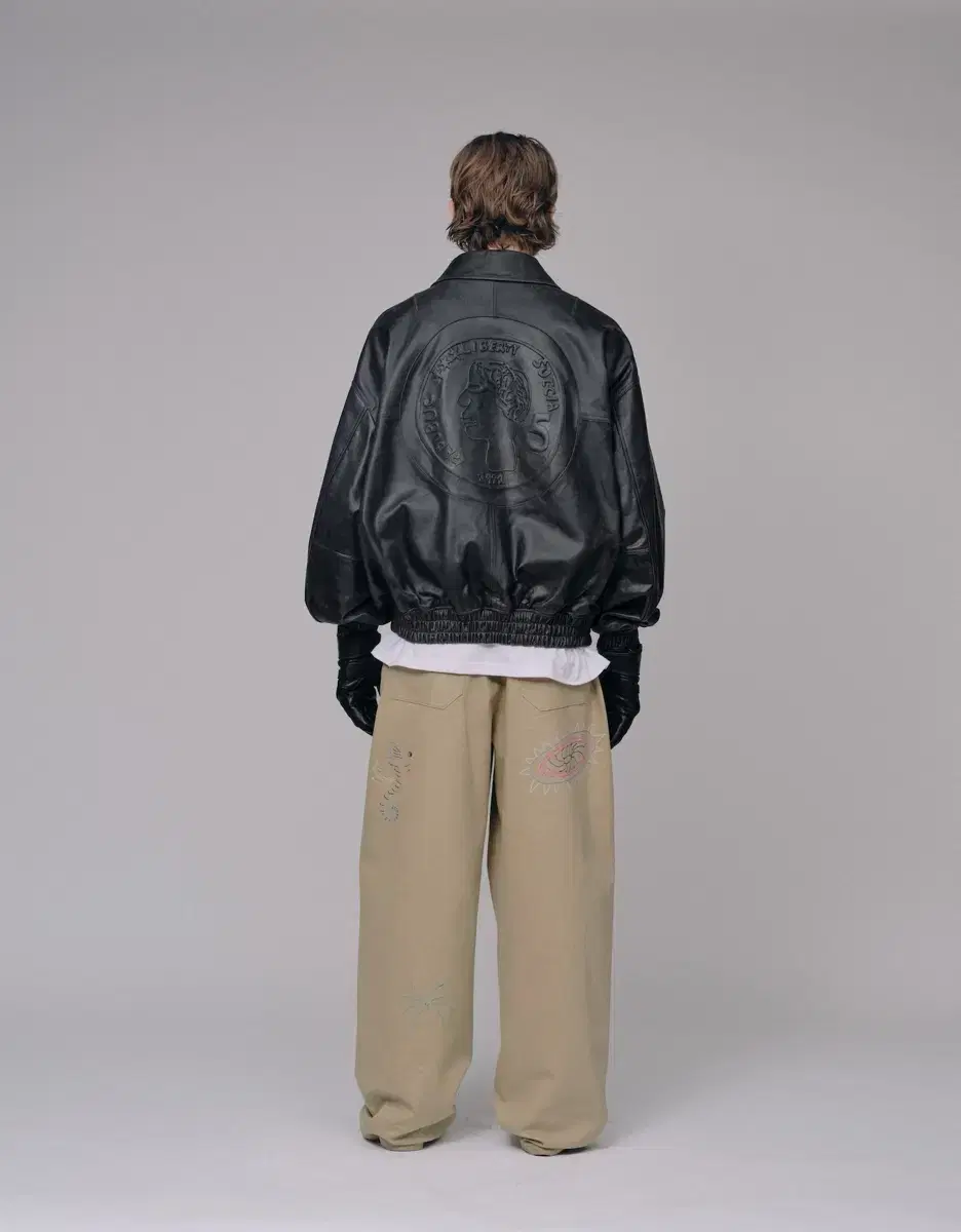 Stu Hank Leather Jacket Embossed Leather Jacket