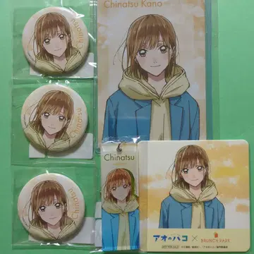 푸른 상자 카노 치나츠 캔뱃지 아크링 키링 코스터 카드