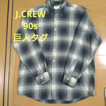 90s J.CREW 옴브레 체크 셔츠 거인 택