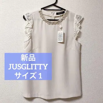 새상품 JUSGLITTY 펄 블라우스 레이스 저스길리티 1