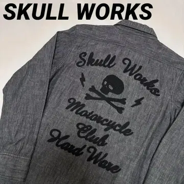 SKULL WORKS 스컬 자수 워크 셔츠